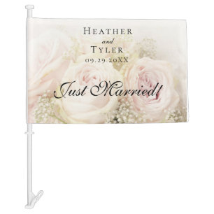Wedding Roses 3"x6" Personalized Car Flag