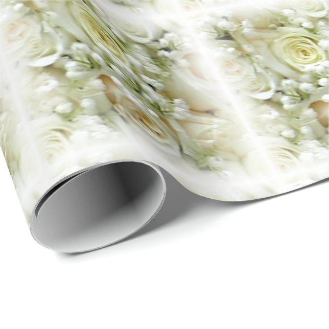 Wedding Roses Bouquet Wrapping Paper (Roll Corner)