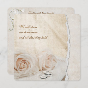 Wedding Roses on Bible Invitation