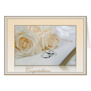 Wedding Roses On Holy Bible Cards
