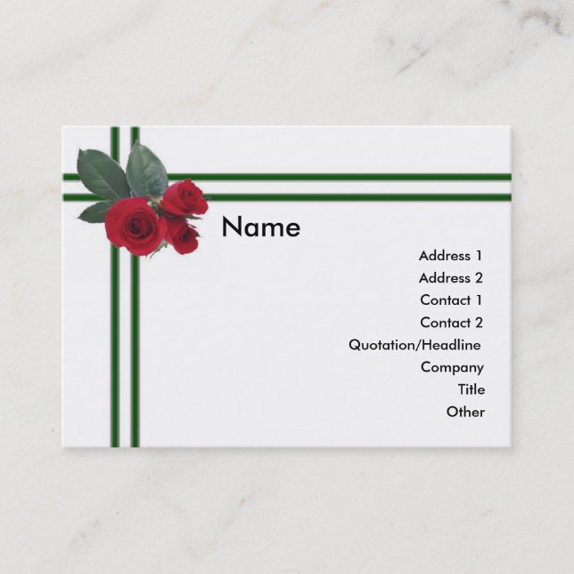 Wedding Roses Profile Card (Front)
