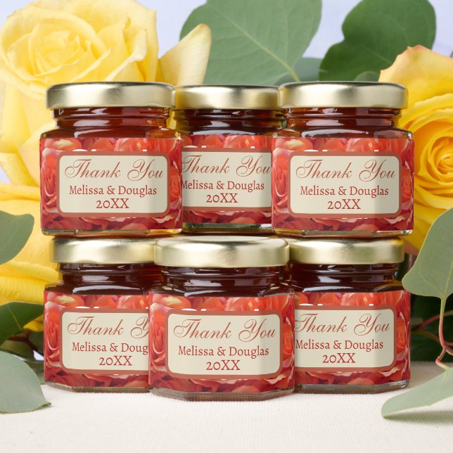 Wedding Roses Thank You Favor Honey Jar Favors (Insitu)