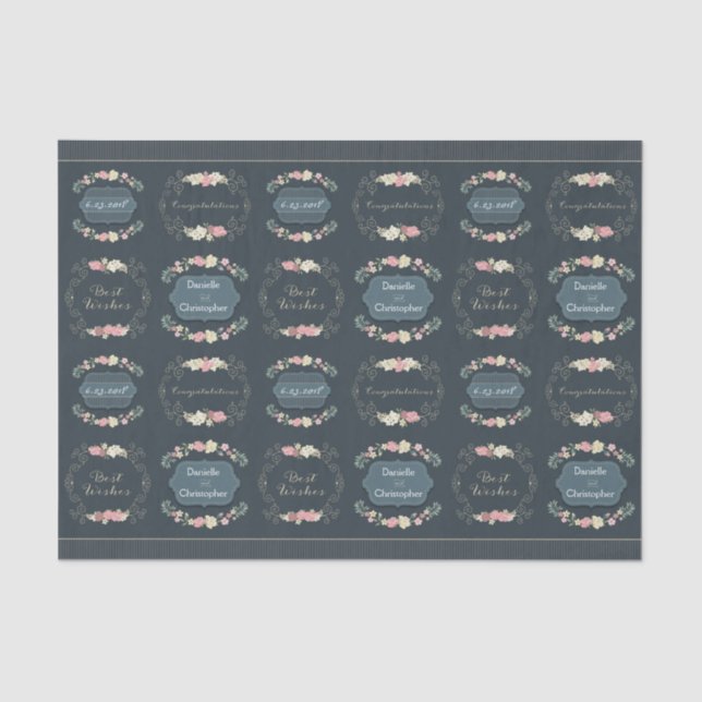 Wedding Roses Tissue Paper (Front)