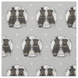 Wedding Rottweilers Bride and Groom Dogs Cute Fabric