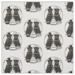 Wedding Rottweilers Bride and Groom Dogs Cute Fabric
