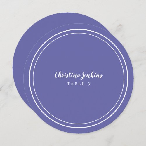 Wedding Round Guest Periwinkle Blue Place Card