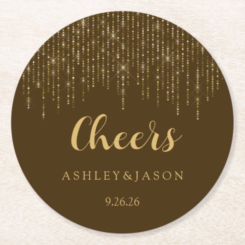 Wedding round paper coaster