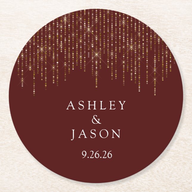 Wedding  round paper coaster (Front)