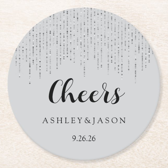 Wedding  round paper coaster (Front)