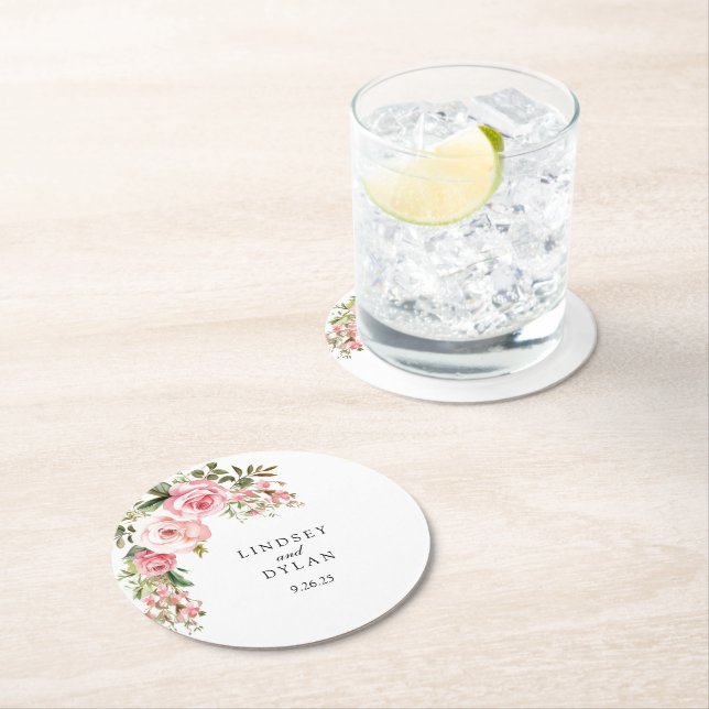Wedding  round paper coaster (Insitu)