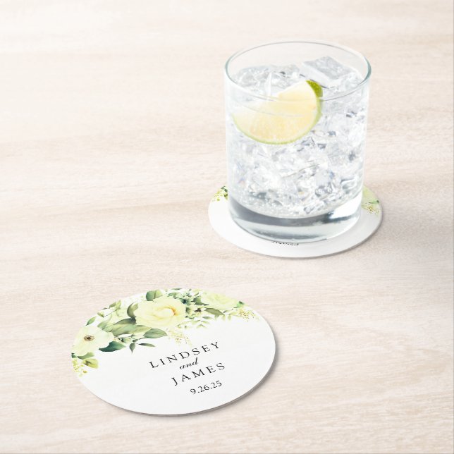 Wedding  round paper coaster (Insitu)