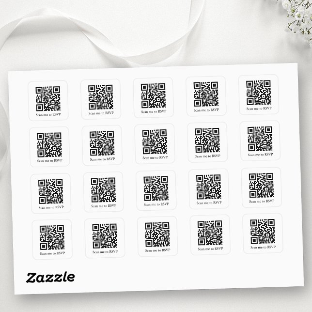 Wedding RSVP Add Your QR Code Sticker (Add your website QR code.)