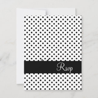 Wedding RSVP Back Polka Dots Monogram Names Card