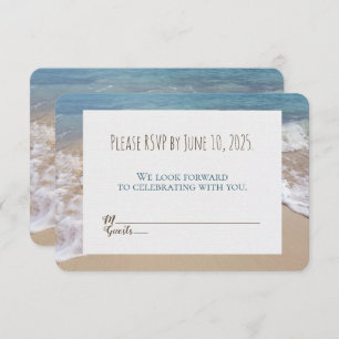 wedding RSVP-beach hearts in sand Invitation