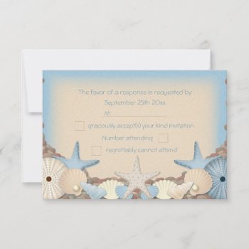 Wedding Rsvp Beautiful Tropical Beach Shells by Truly_Uniquely at Zazzle