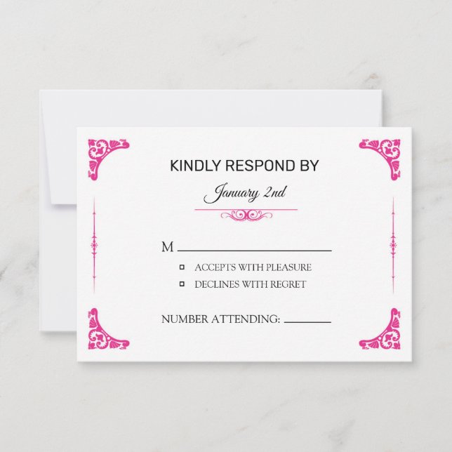 Wedding RSVP Card (Front)