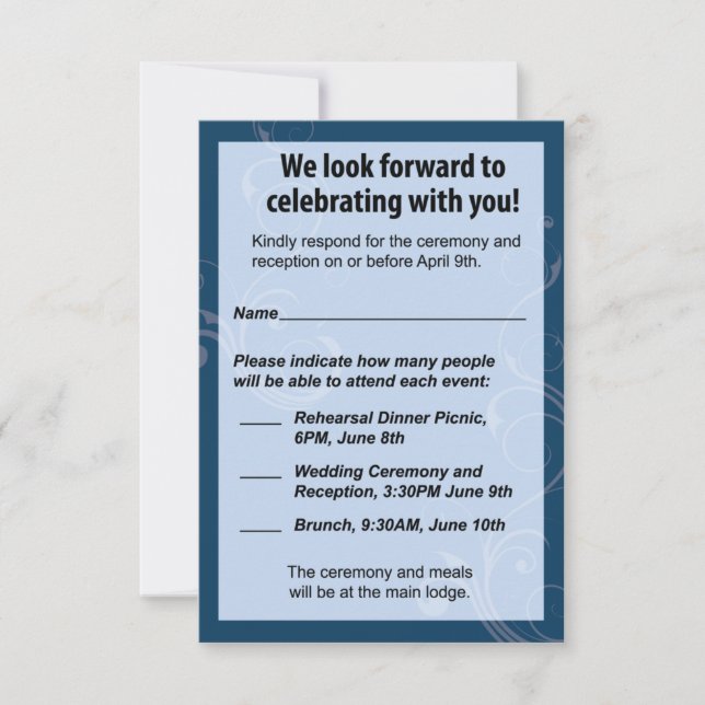 Wedding RSVP Card (Front)