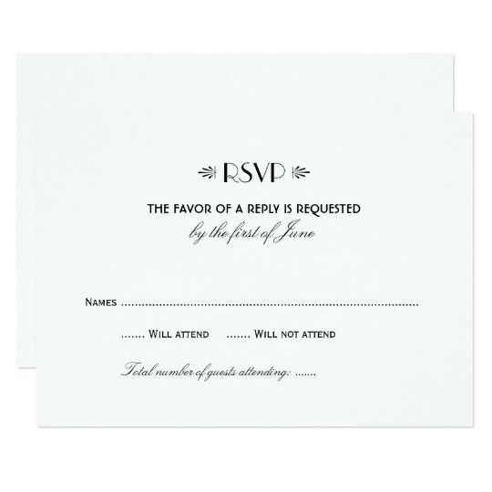 Wedding RSVP Card 1 | Art Deco Elegant Style | Zazzle.com