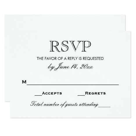 Wedding RSVP Card | Black and White