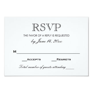 Wedding RSVP Card | Black and White