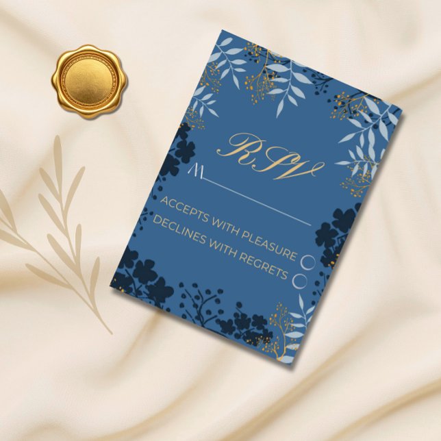 Wedding RSVP Card Elegant Leaves (Creator Uploaded)