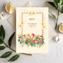 Wedding RSVP Card Elegant Wildflower Floral 