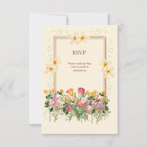 Wedding RSVP Card Elegant Wildflower Floral