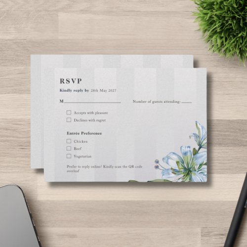 Wedding RSVP Card Floral | Blue Lily