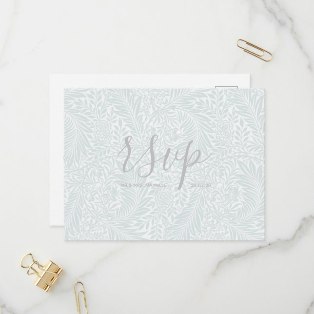 Wedding Rsvp card | Floral Classic Script (Front/Back In Situ)