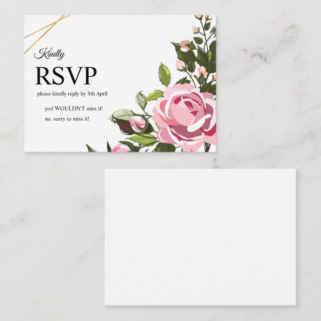 Wedding rsvp card Floral Greenery Wedding Rsvp (Front/Back)