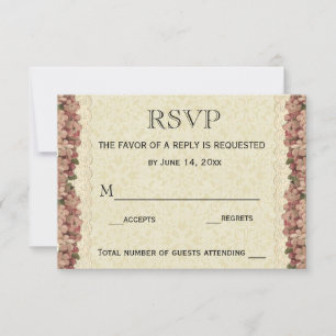 Wedding RSVP Card / Floral Lace Vintage