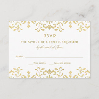 Wedding RSVP Card | Gold Vintage Glamour