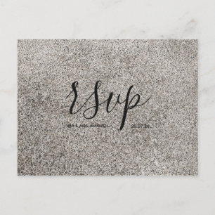 Wedding Rsvp card Texture Concrete Script