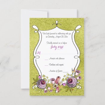 Wedding Rsvp Card | Whimsical Watercolor Florals by NiteOwlStudio at Zazzle