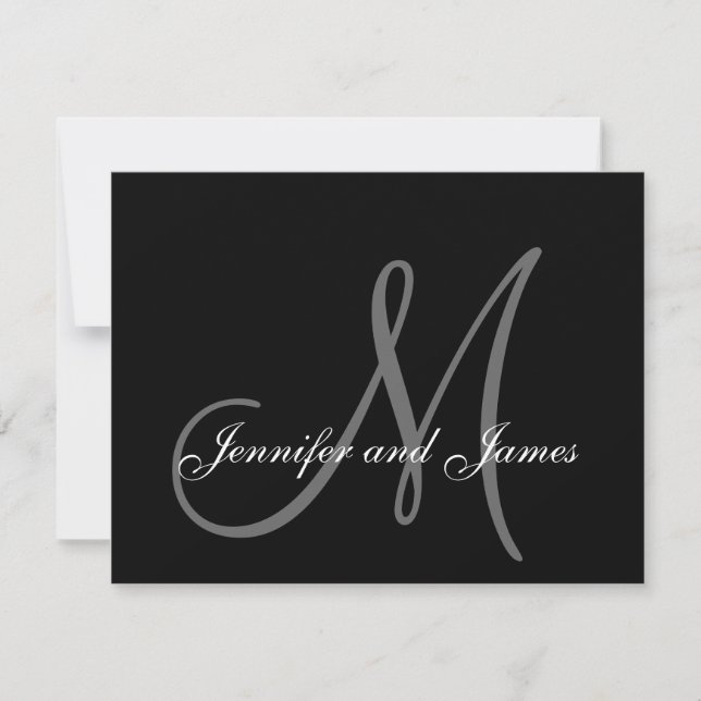 Wedding RSVP Card with Monogram and Names Front (Front)