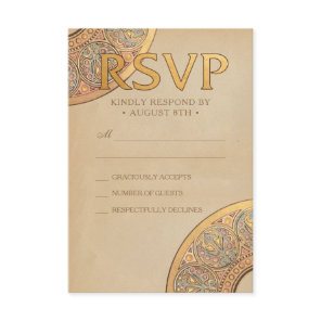 Wedding RSVP Cards | Gold Nouveau Deco