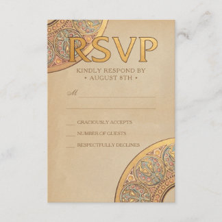 Wedding RSVP Cards | Gold Nouveau Deco