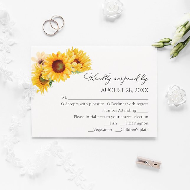 Wedding rsvp Cards | Sunflower Autumn Fall  (Creator Uploaded)