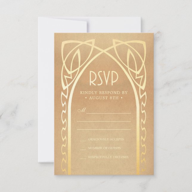 Wedding RSVP Cards | Vintage Nouveau (Front)
