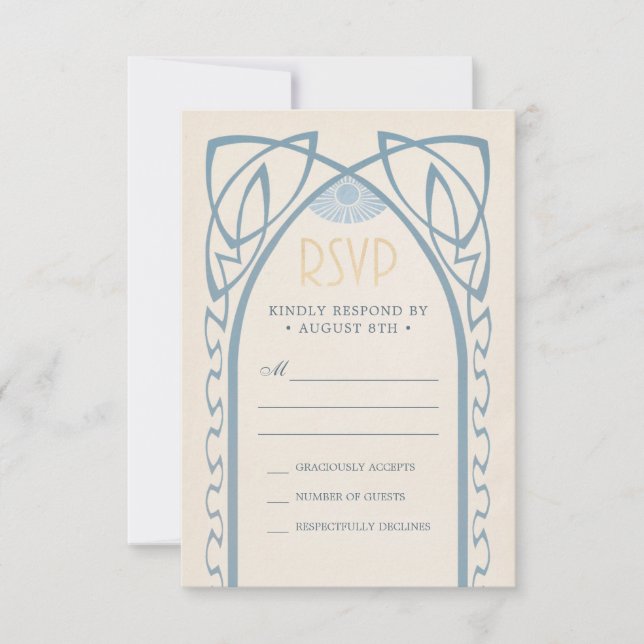 Wedding RSVP Cards | Vintage Nouveau (Front)