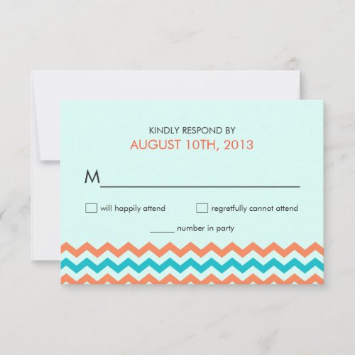 Wedding RSVP Chevron Zigzag Reply Cards