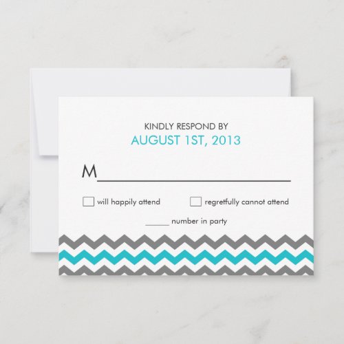 Wedding RSVP Chevron Zigzag Reply Cards