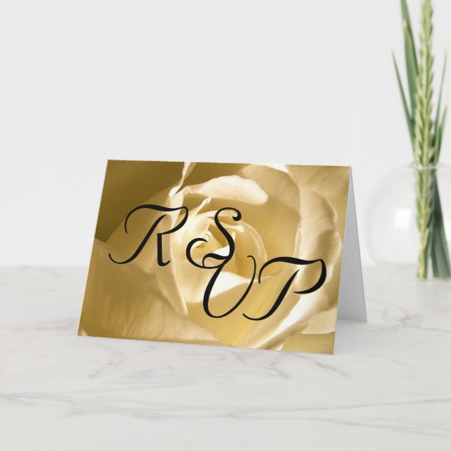 Wedding RSVP Cream Rose Invitation (Front)