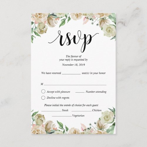 Wedding RSVP Dusk floral Enclosure Card