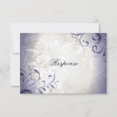 Wedding RSVP Elegant Vintage Foliage &amp; Swirl