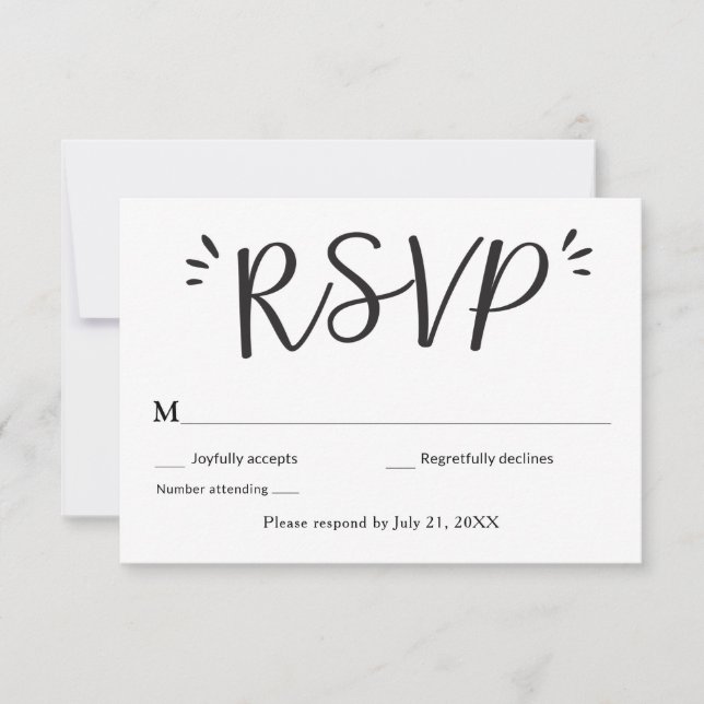 Wedding RSVP enclosure card (Front)