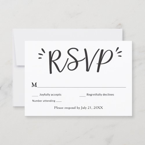 Wedding RSVP enclosure card