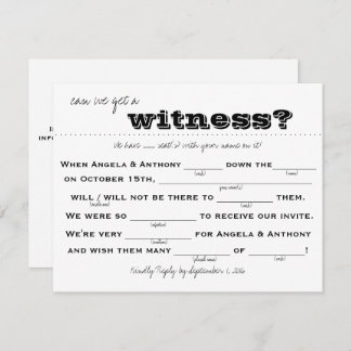 Wedding RSVP (fill-in) Invitation