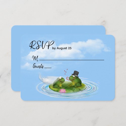 Wedding RSVP Frogs on Lily Pad