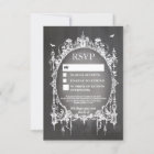 Wedding RSVP Gothic Frame Rustic Halloween Cards